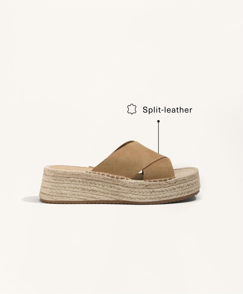 Сандалии на шпильке из разделанной кожи