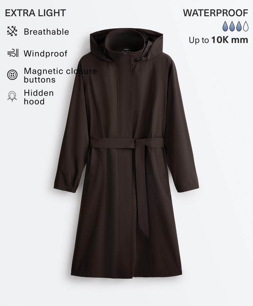Ультралегкий плащ с водонепроницаемостью 10 000 мм