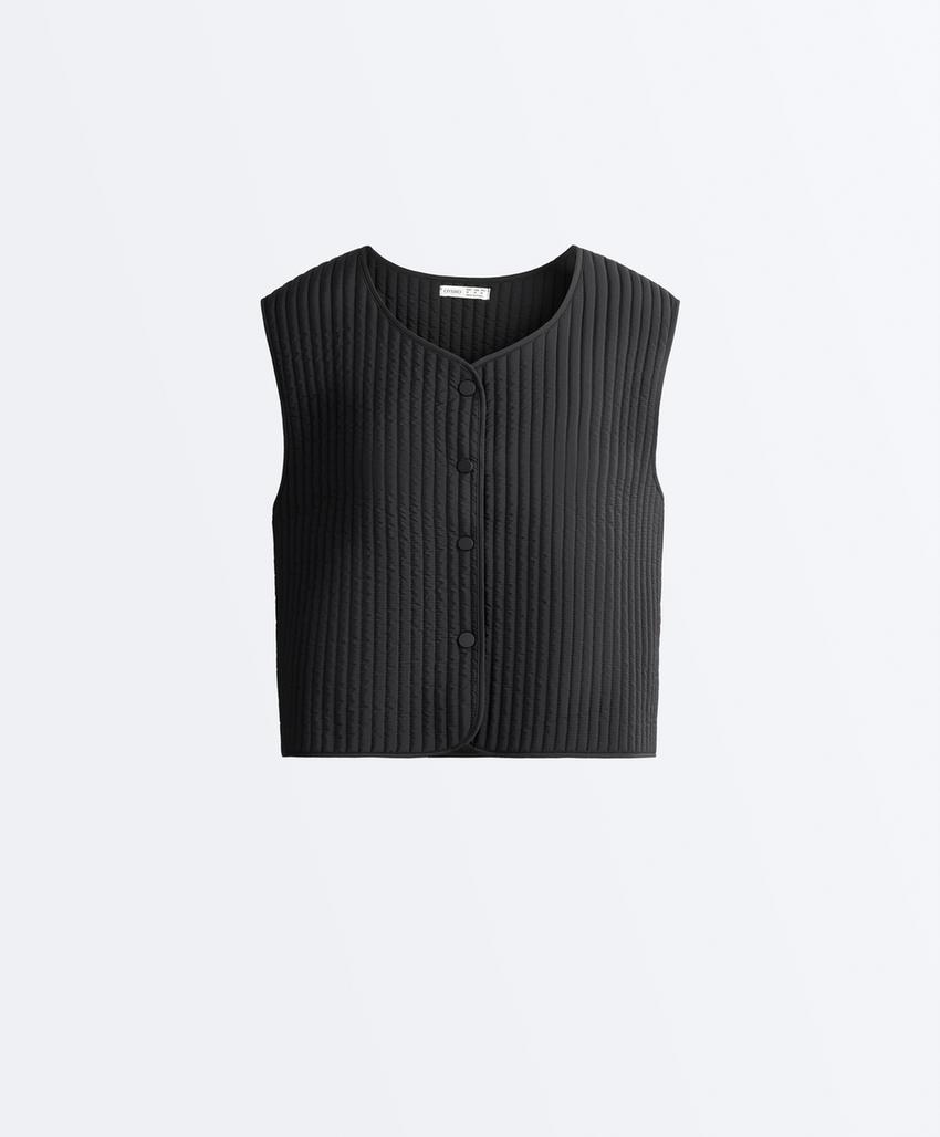 Тонкий стеганый нейлоновый жилет