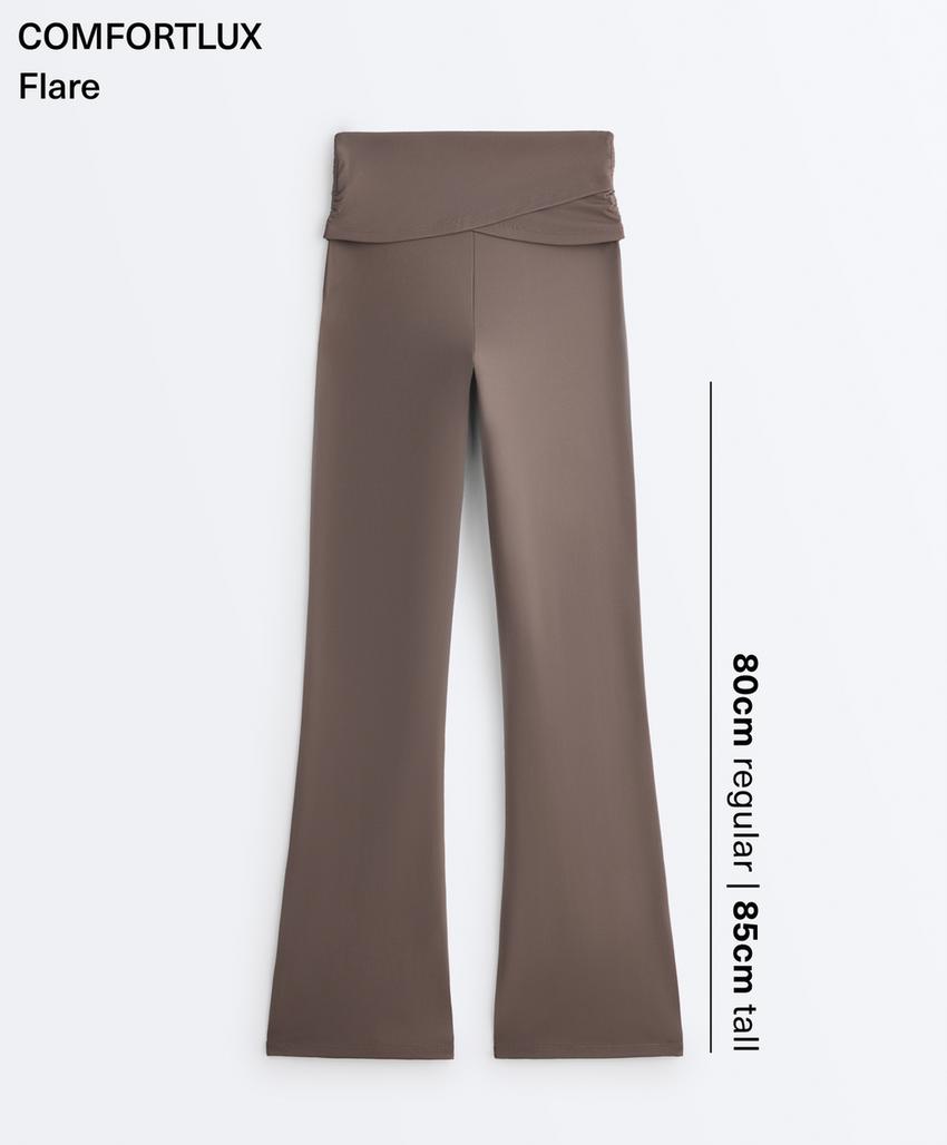 Брюки с высокой талией и широкими брючинами с драпировкой по поясу comfortlux