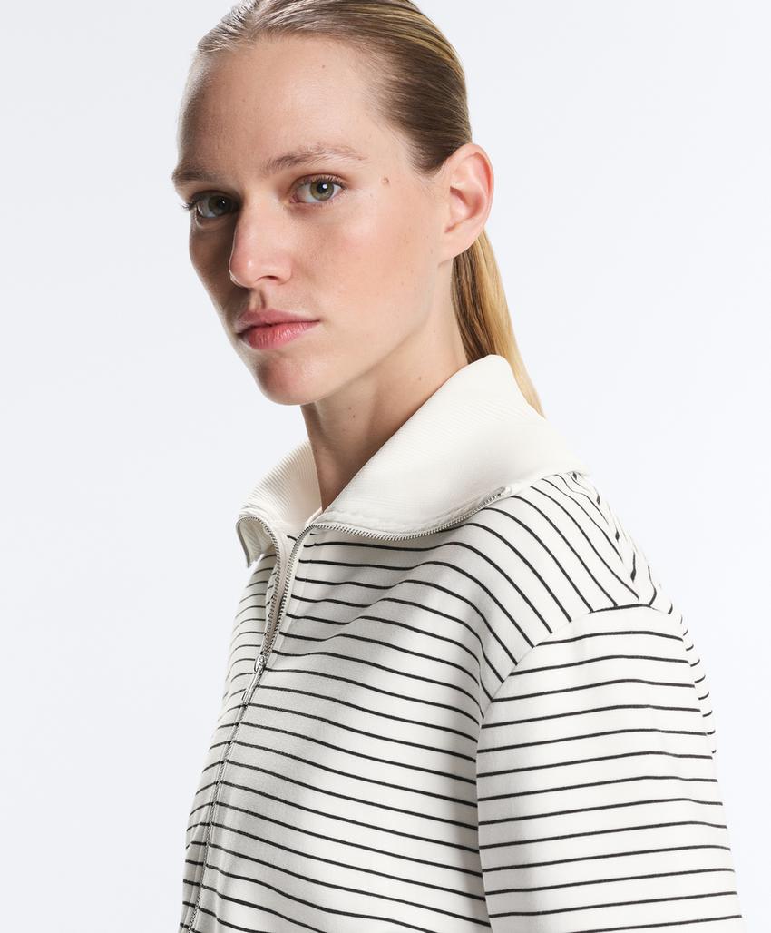 Куртка в полоску с воротником Rib из хлопка