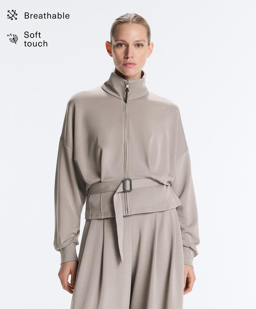 Куртка-корсет с поясом, модал, мягкая