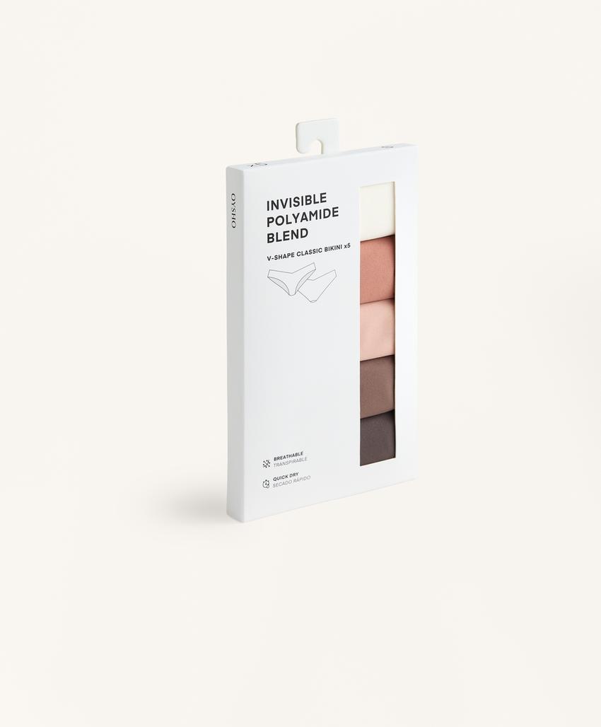 5 polyamide blend U-cut classic bikini briefs