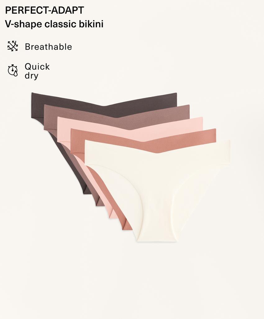 5 polyamide blend U-cut classic bikini briefs