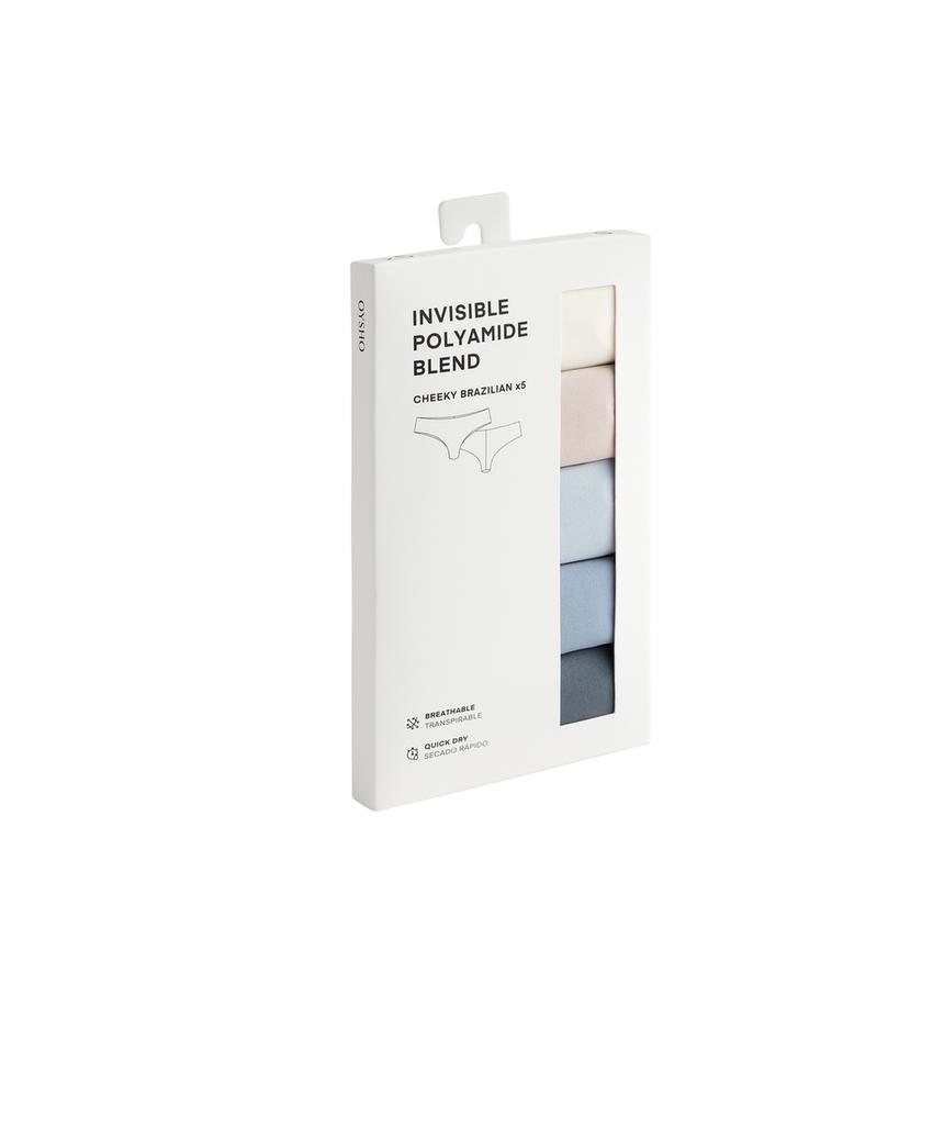 5 трусов бразильяна из смесового полиамида Laser cut