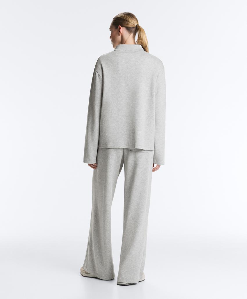 Поло из меланжевого пике