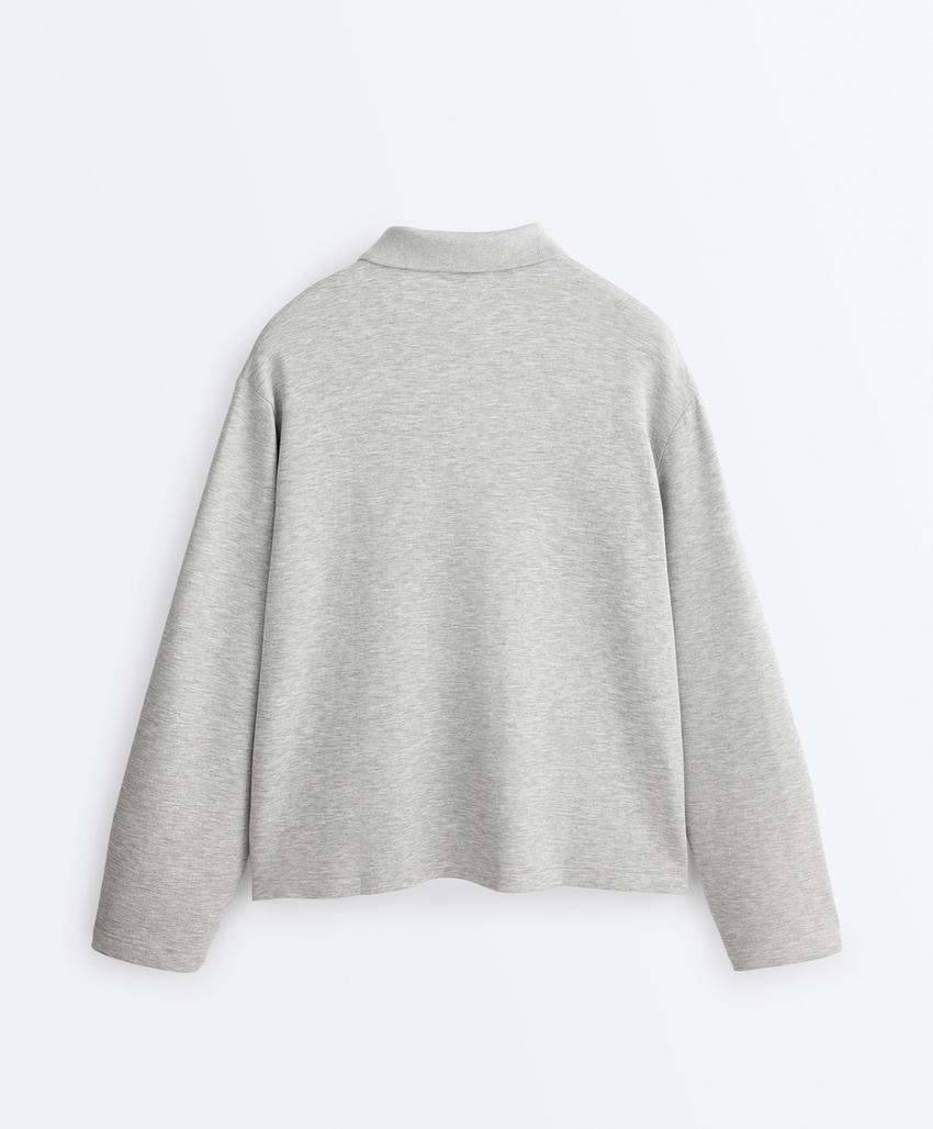 Поло из меланжевого пике