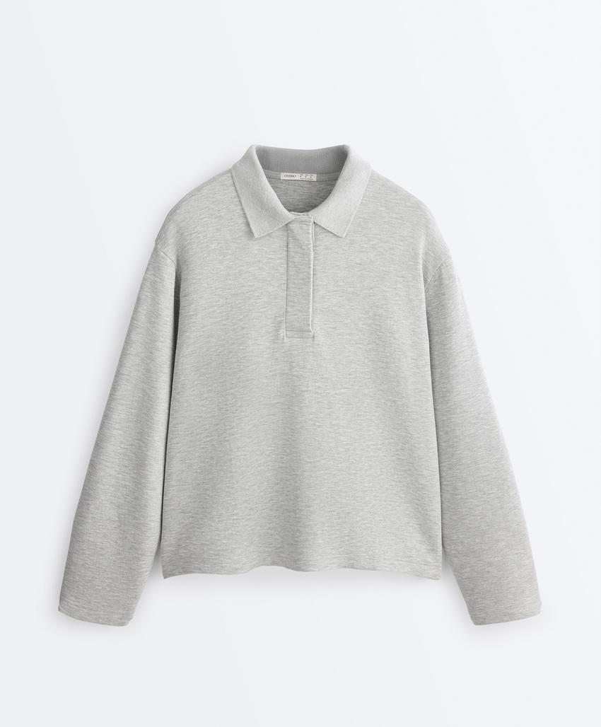 Поло из меланжевого пике