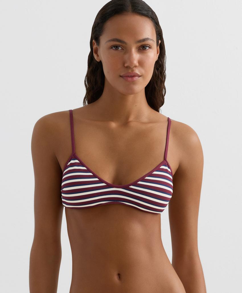 Бюстгальтер для бикини в полоску с текстурой
