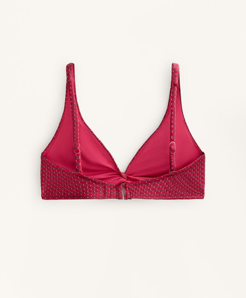 Бикини с геометрическим жаккардовым лифом на завязках