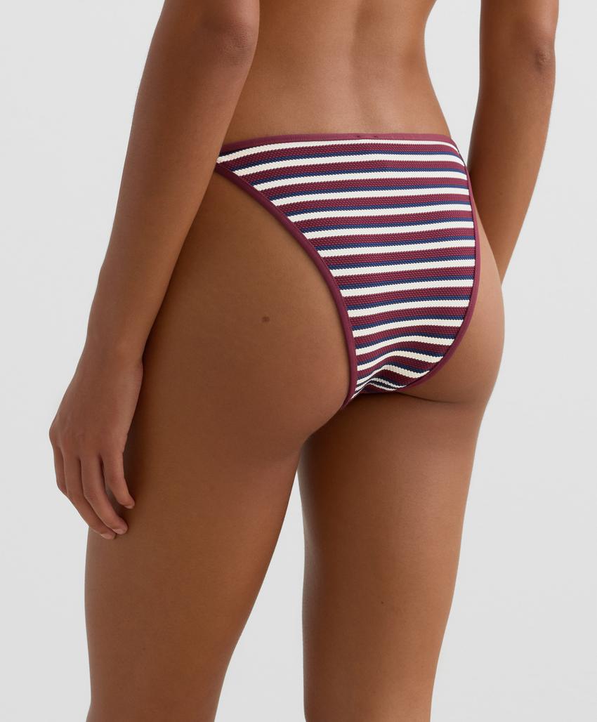 Текстурированные полосатые бикини среднего покрытия с завязками