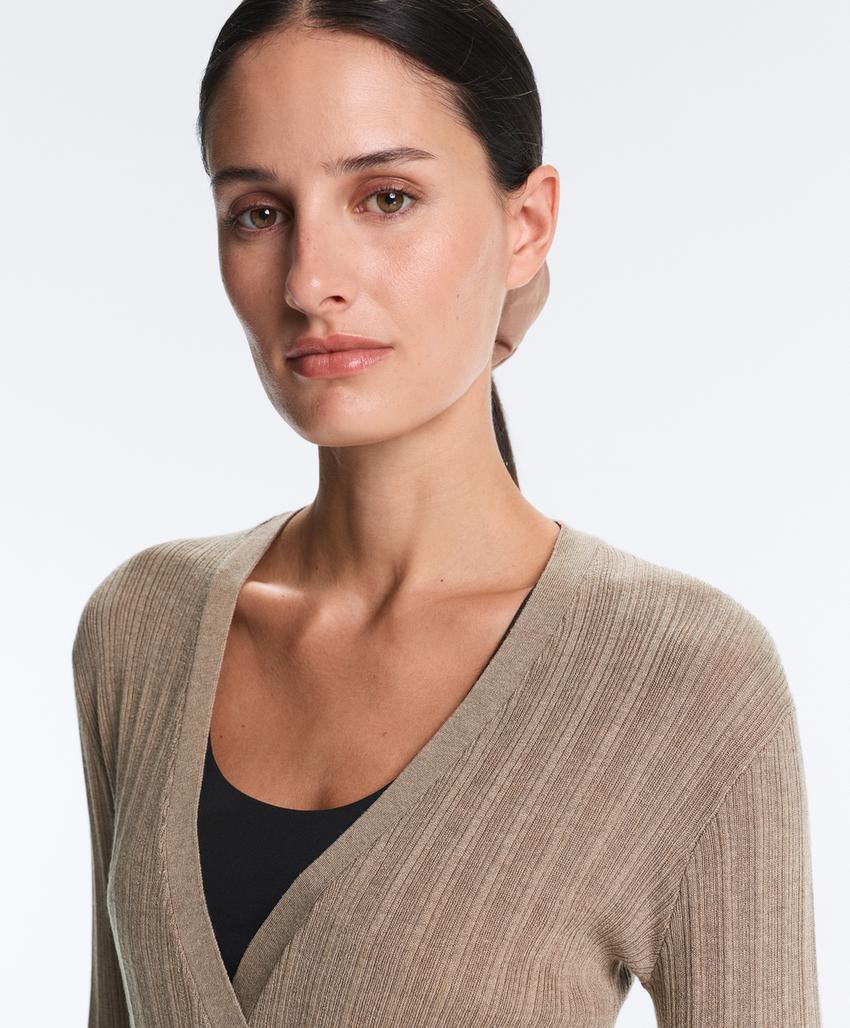 Вязаная куртка Rib с боковой завязкой