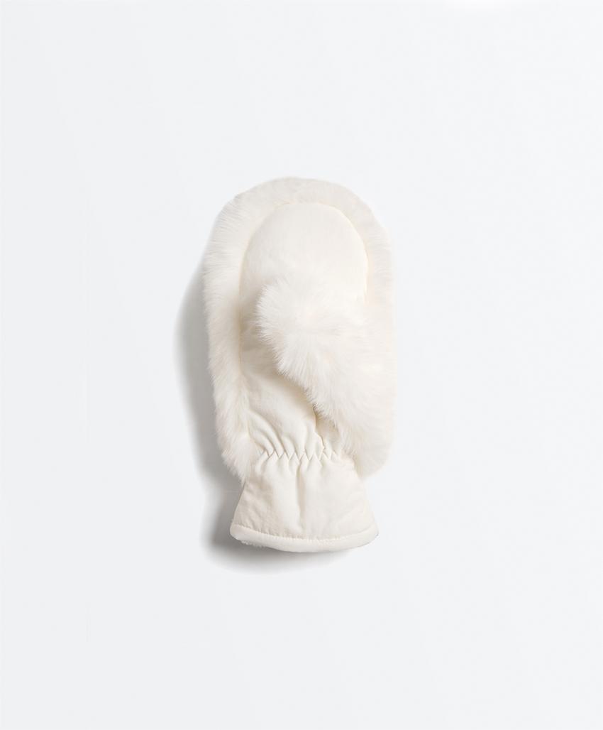 Рукавицы из искусственного меха со шнурком