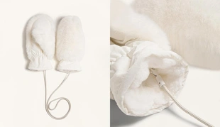 Рукавицы из искусственного меха со шнурком- Заказать в России