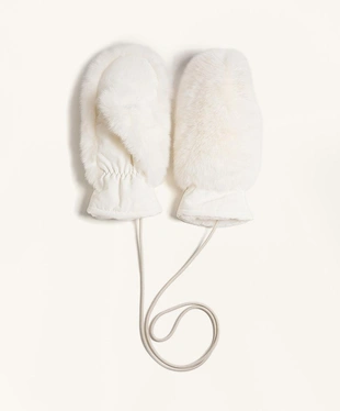 Рукавицы из искусственного меха со шнурком- Заказать в России