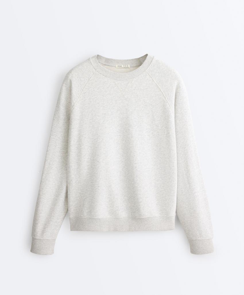 Толстовка с круглым вырезом из меланжевой ткани