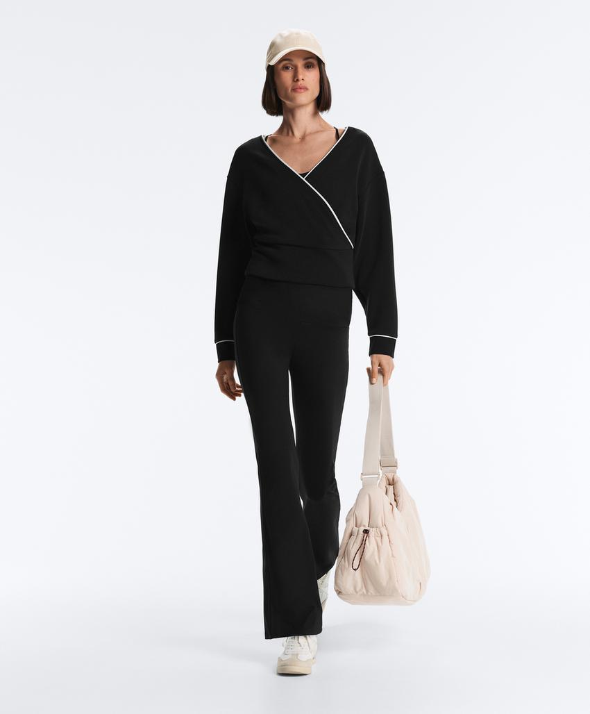 Толстовка с перекрестным кантом из модала