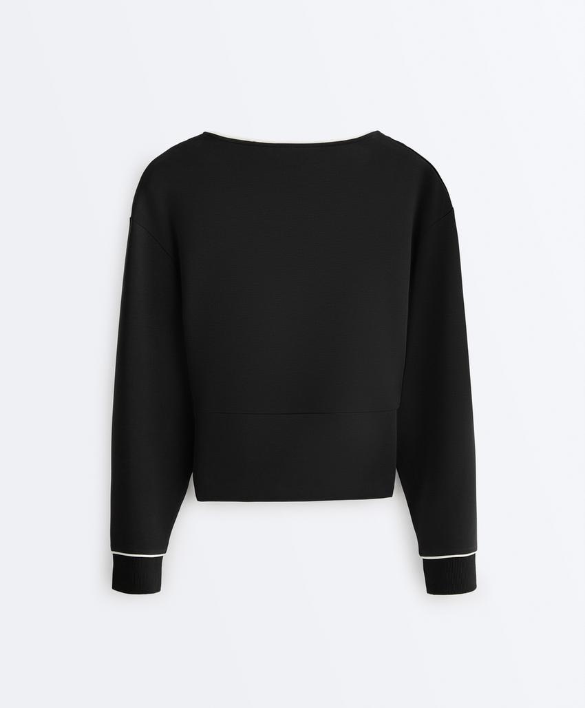 Толстовка с перекрестным кантом из модала