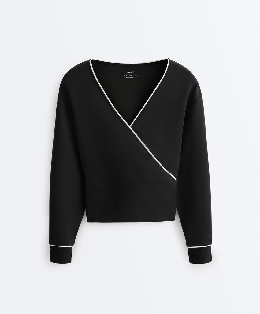 Толстовка с перекрестным кантом из модала