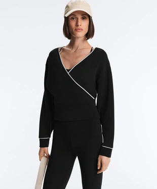 Толстовка с перекрестным кантом из модала- Заказать в России