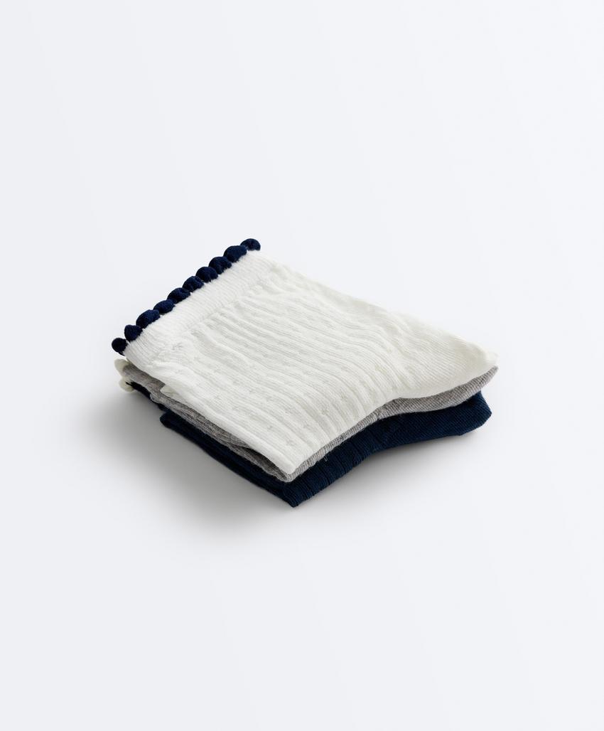 3 пары коротких носков из смесового хлопка с деталями 