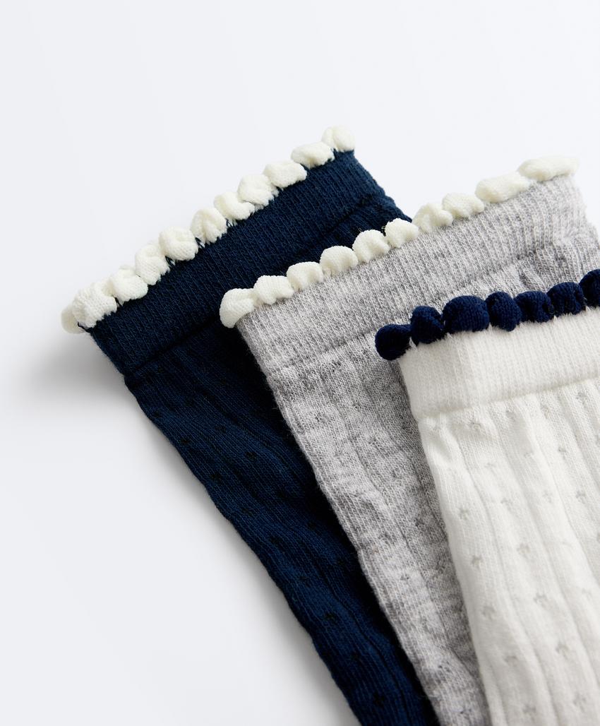 3 пары коротких носков из смесового хлопка с деталями 