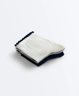 3 пары коротких носков из смесового хлопка с деталями 