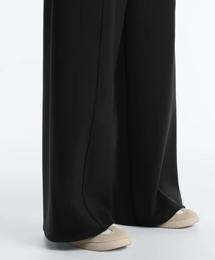 Широкие брюки HIGH RISE с эффектом неопрена- Заказать в России