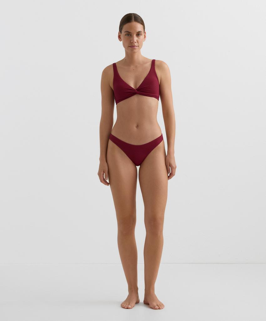 Трусы-бразильяна u-cut из мини-клетчатого жаккарда