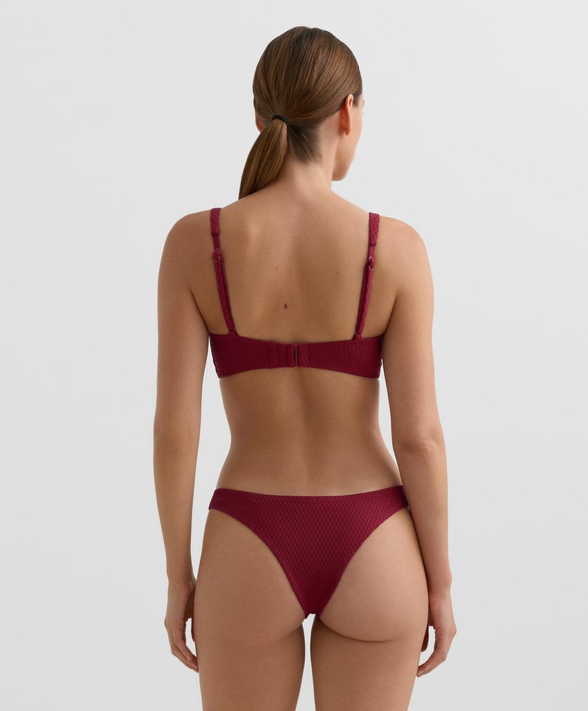 Трусы-бразильяна u-cut из мини-клетчатого жаккарда