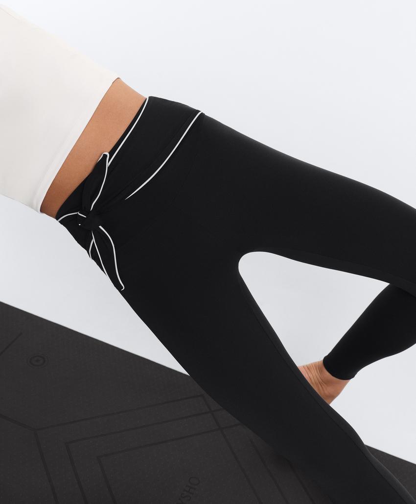 Леггинсы с высокой талией длиной до щиколотки и бантом