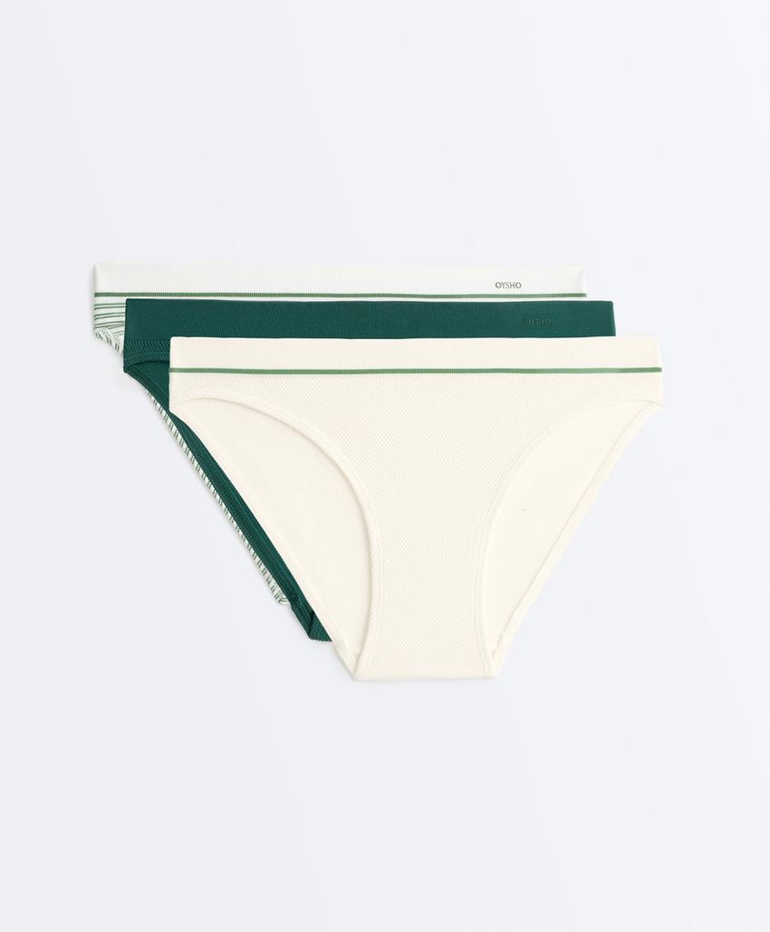 3 классических трусов пике из смесового полиамида