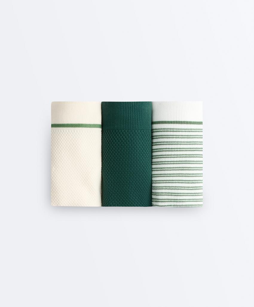 3 классических трусов пике из смесового полиамида