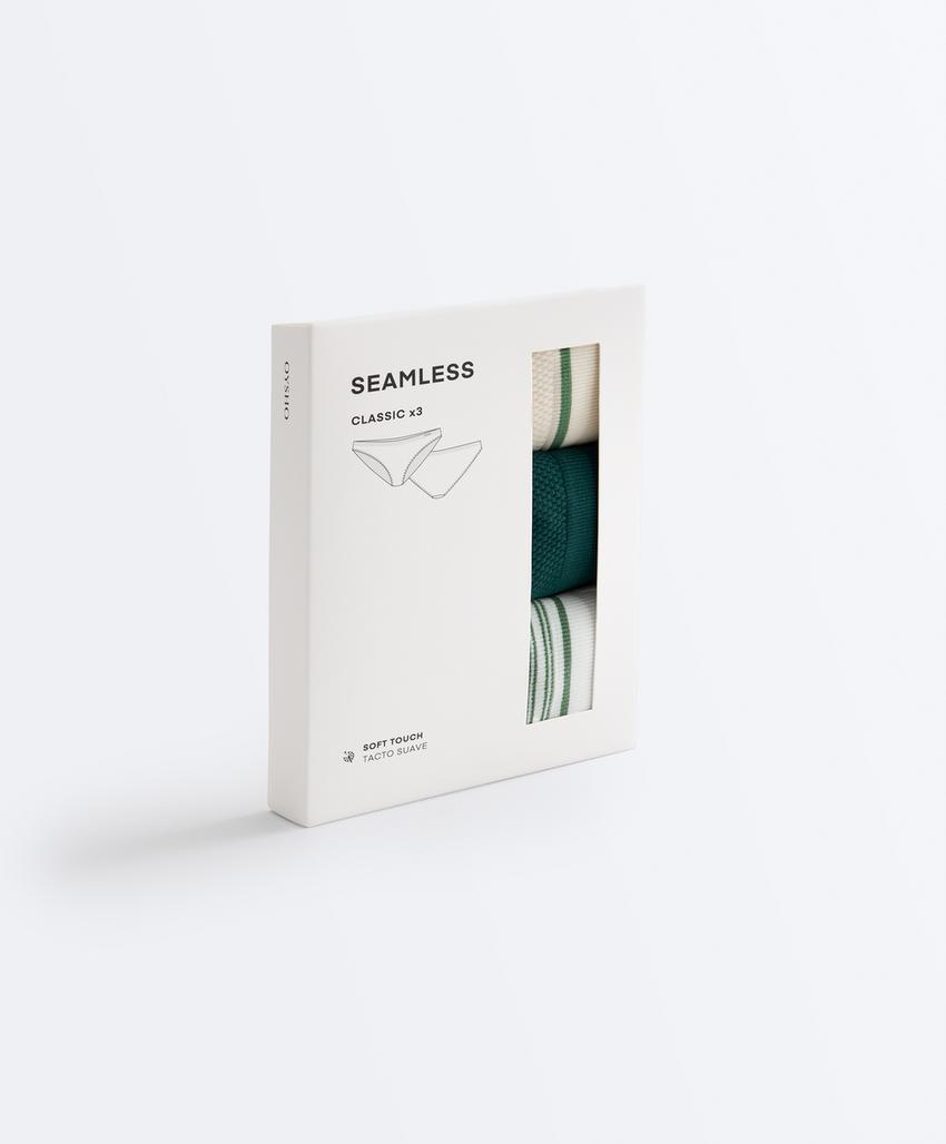 3 классических трусов пике из смесового полиамида