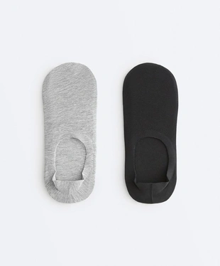 2 пары невидимых носков в рубчик из смесового хлопка с высоким вырезом- Заказать в России