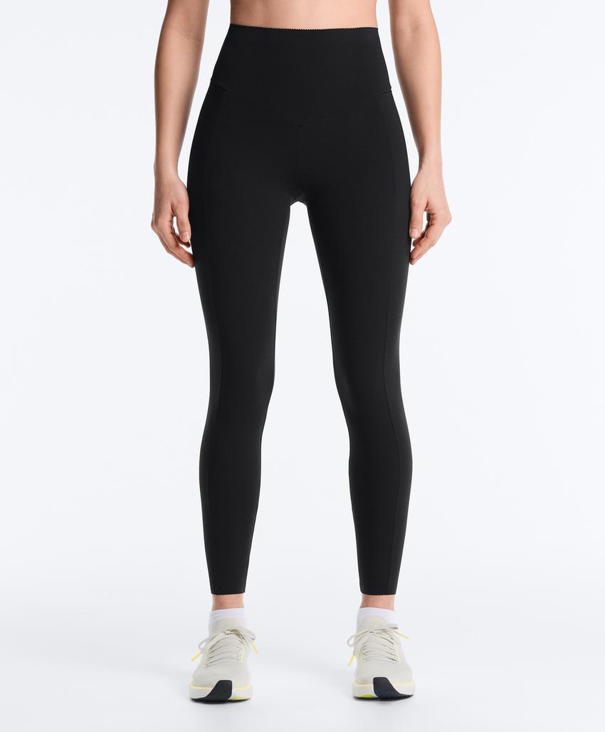 Леггинсы высокой посадки до середины голени с карманом