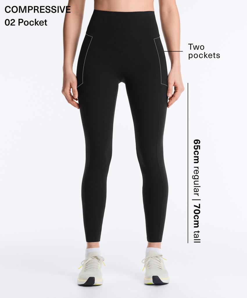 Леггинсы высокой посадки до середины голени с карманом