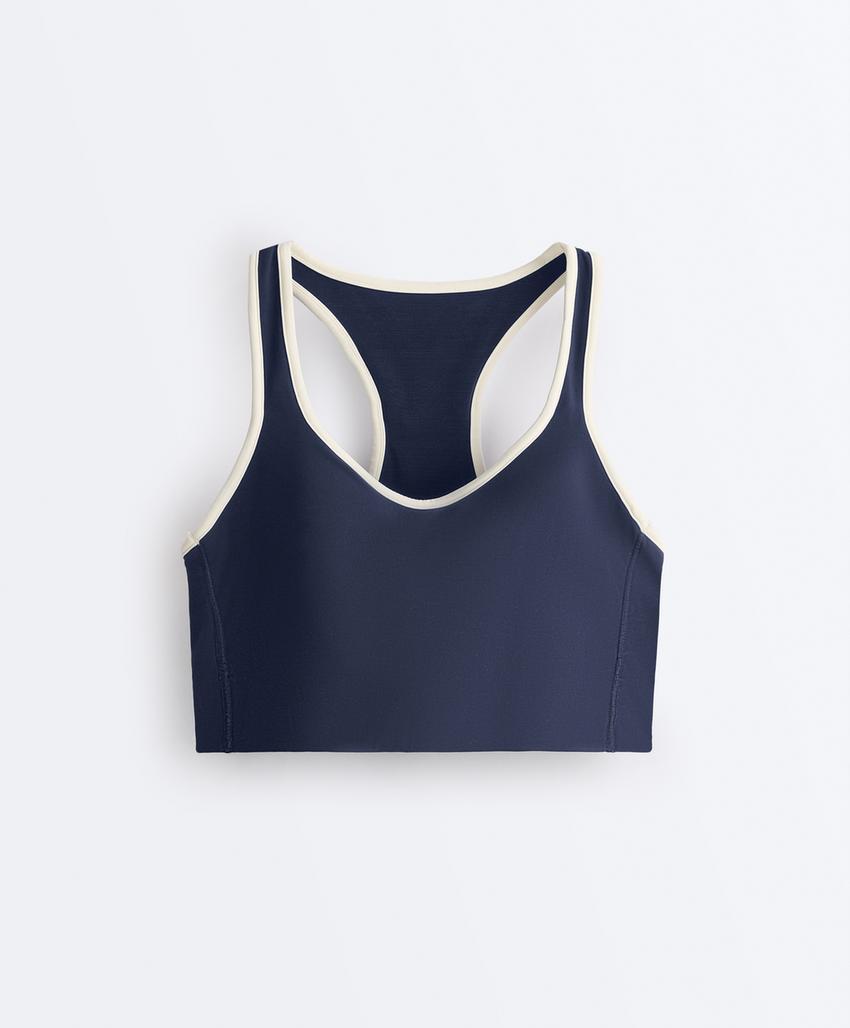 Спортивный топ средней степени поддержки с резиновыми вставками