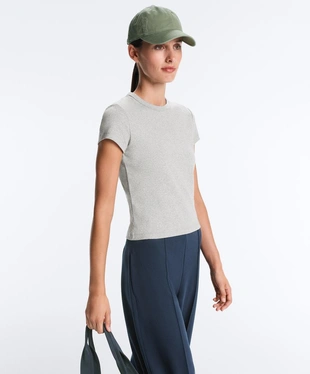 Футболка RIB FIT из смесового хлопка- Заказать в России