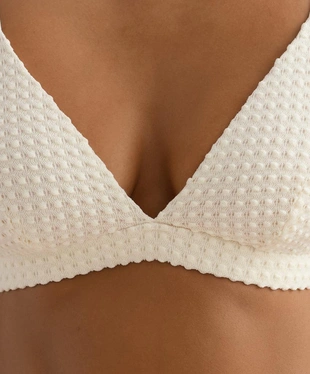 Топ бикини с треугольными чашками из кружева кроше с пузырьками- Заказать в России