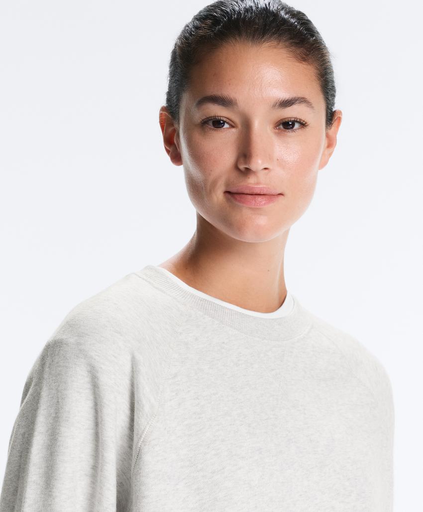 Свитшот с круглым воротом из меланжевого плюша