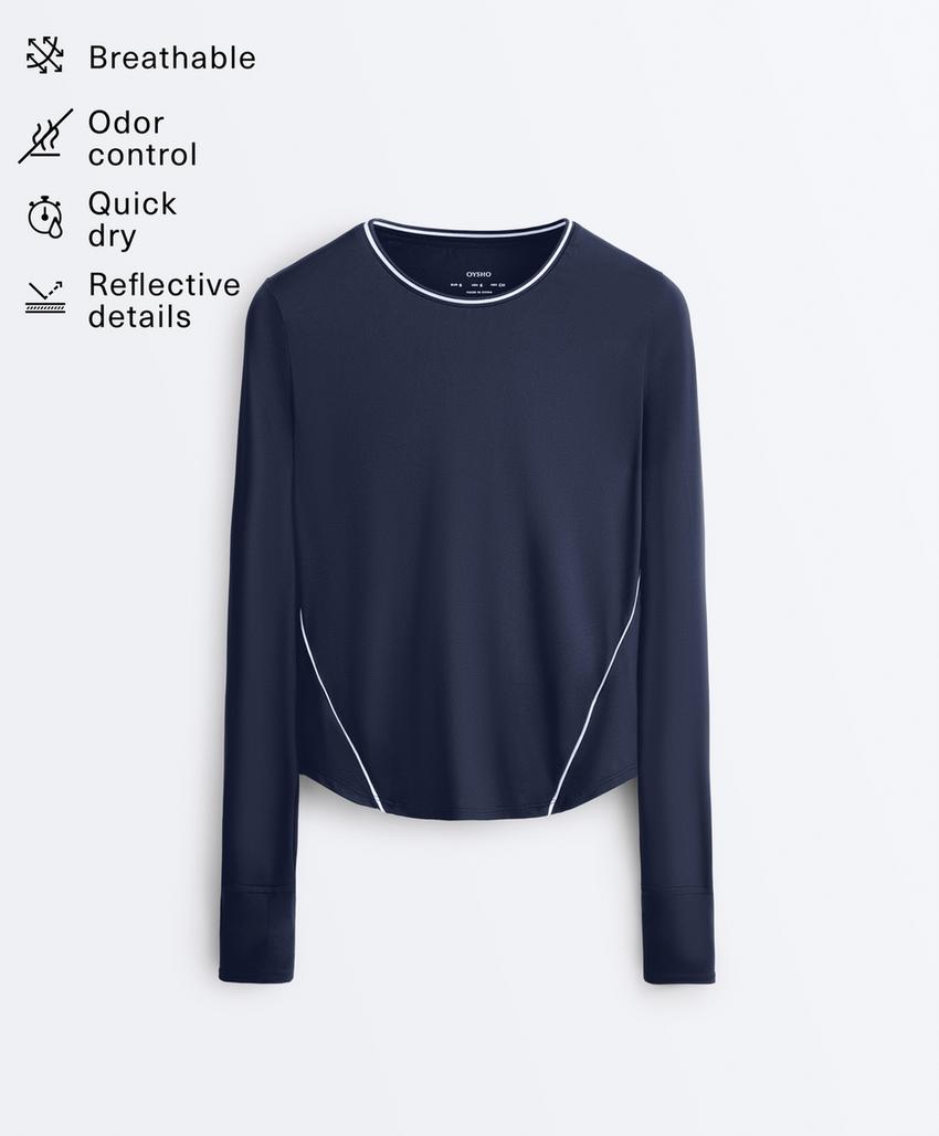 Футболка с длинным рукавом и техническими вставками