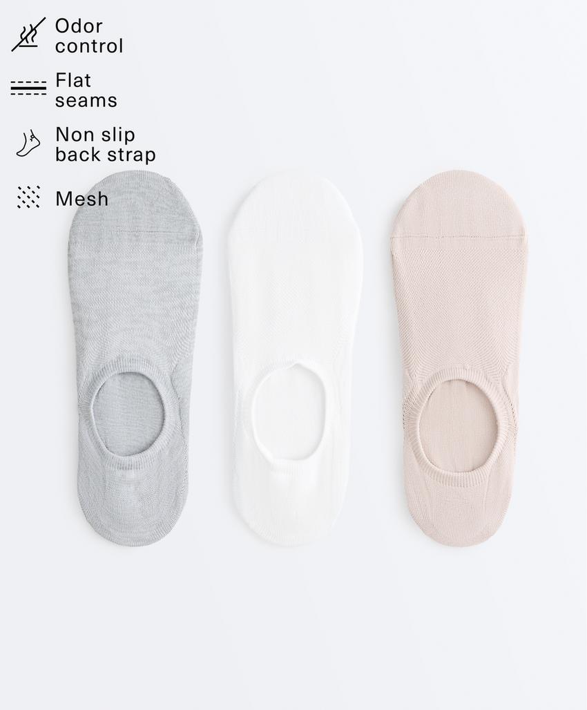 3 пары спортивных носков-следков из смесового полиамида