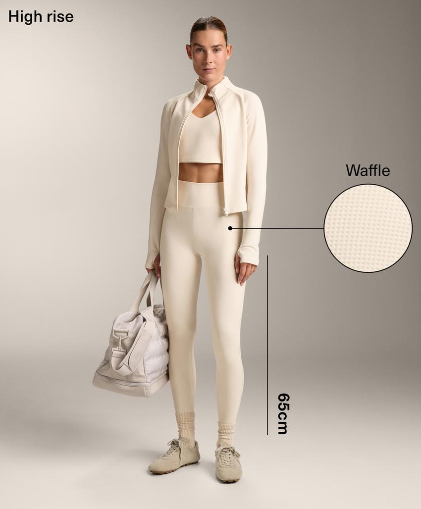 Леггинсы высокой посадки из вафельной ткани 65 см