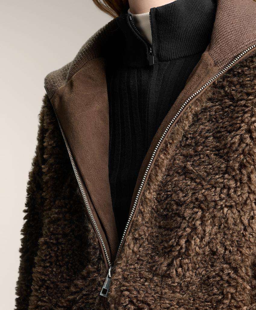 Текстурированная куртка из искусственного меха