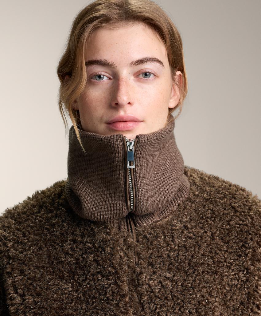 Текстурированная куртка из искусственного меха