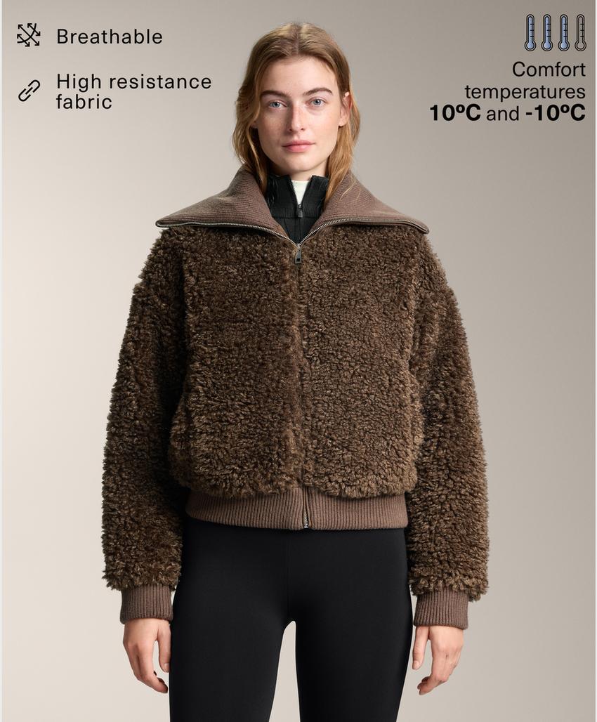 Текстурированная куртка из искусственного меха