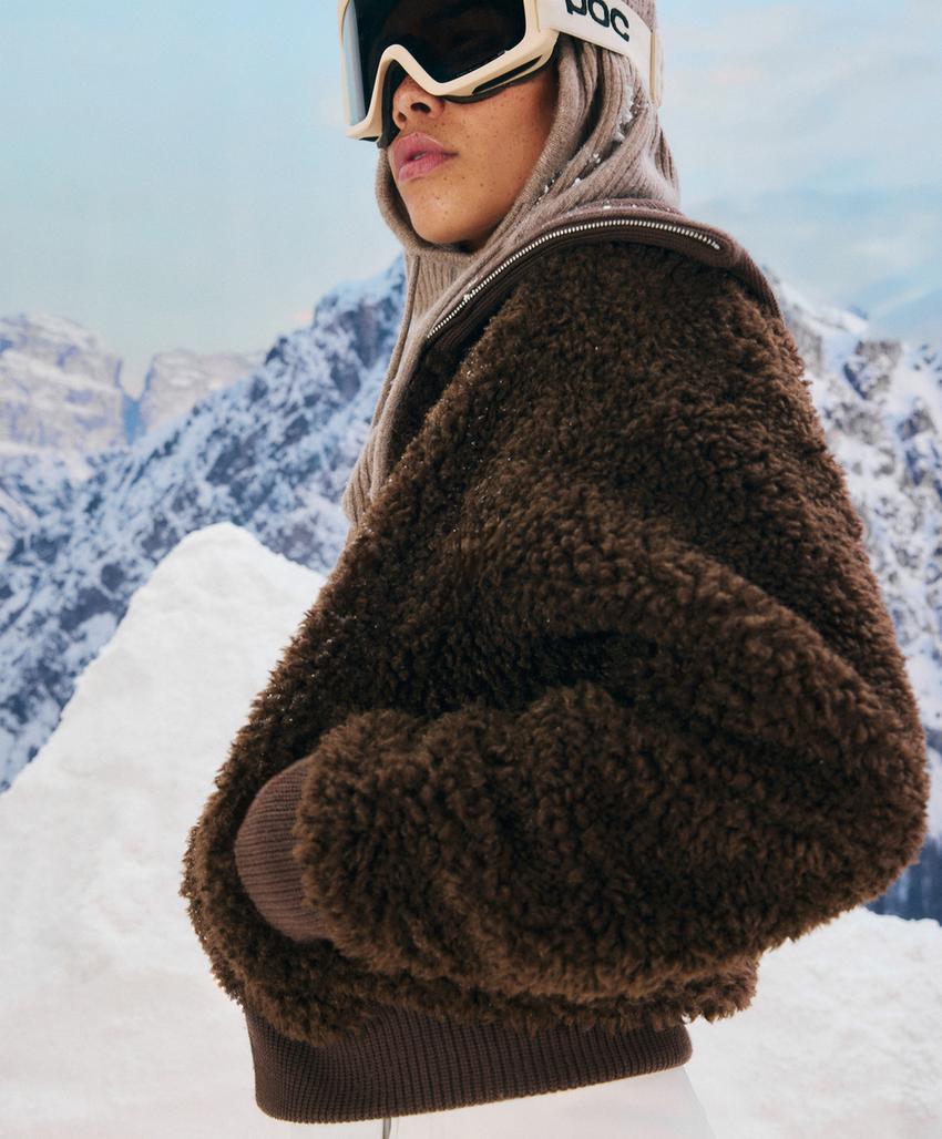 Текстурированная куртка из искусственного меха