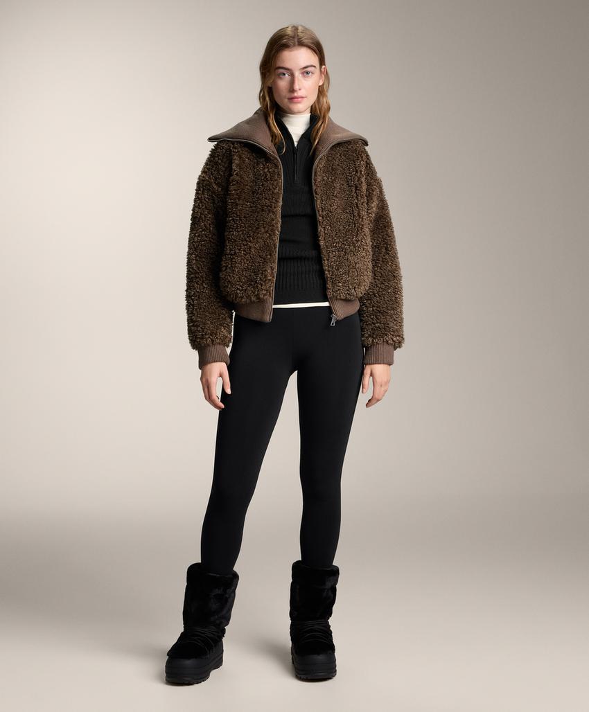 Текстурированная куртка из искусственного меха