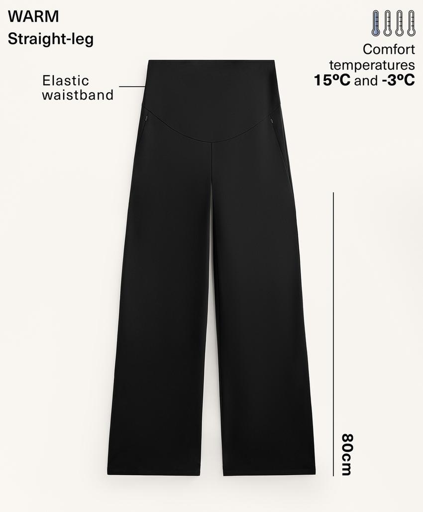 Теплые материнские брюки прямого кроя